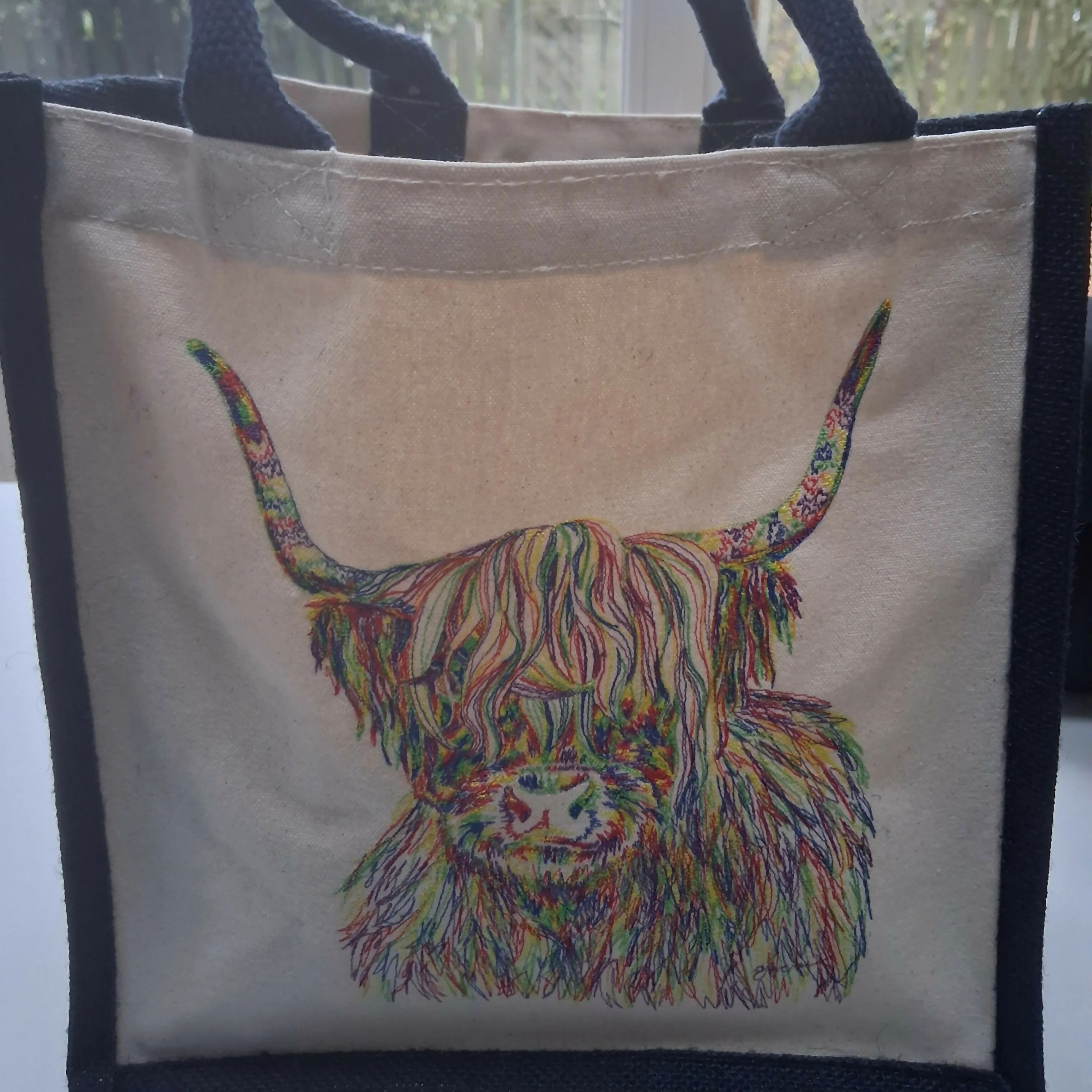 Embroidered Hessian Tote Shopper