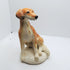 Ceramic saluki dog sculpture, red grizzle