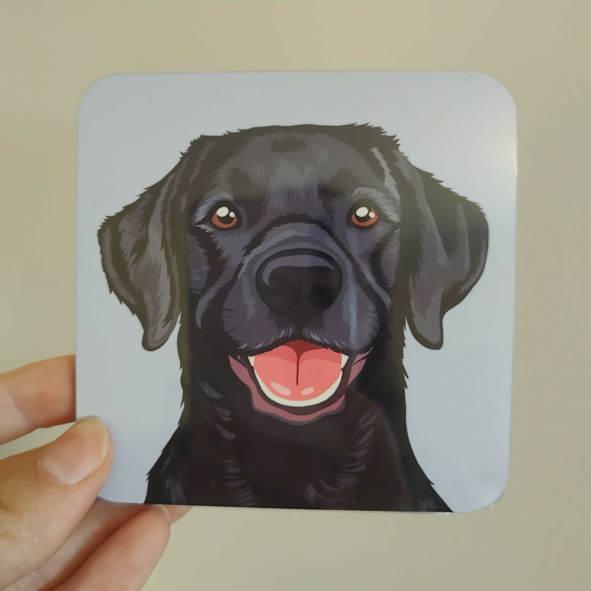 Labrador Black Grey Dog Coaster