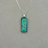 Emerald Green Raindrop Dichroic Fused Glass Pendant with Silver Plated Chain - Handmade by Jade Tapson Glass.