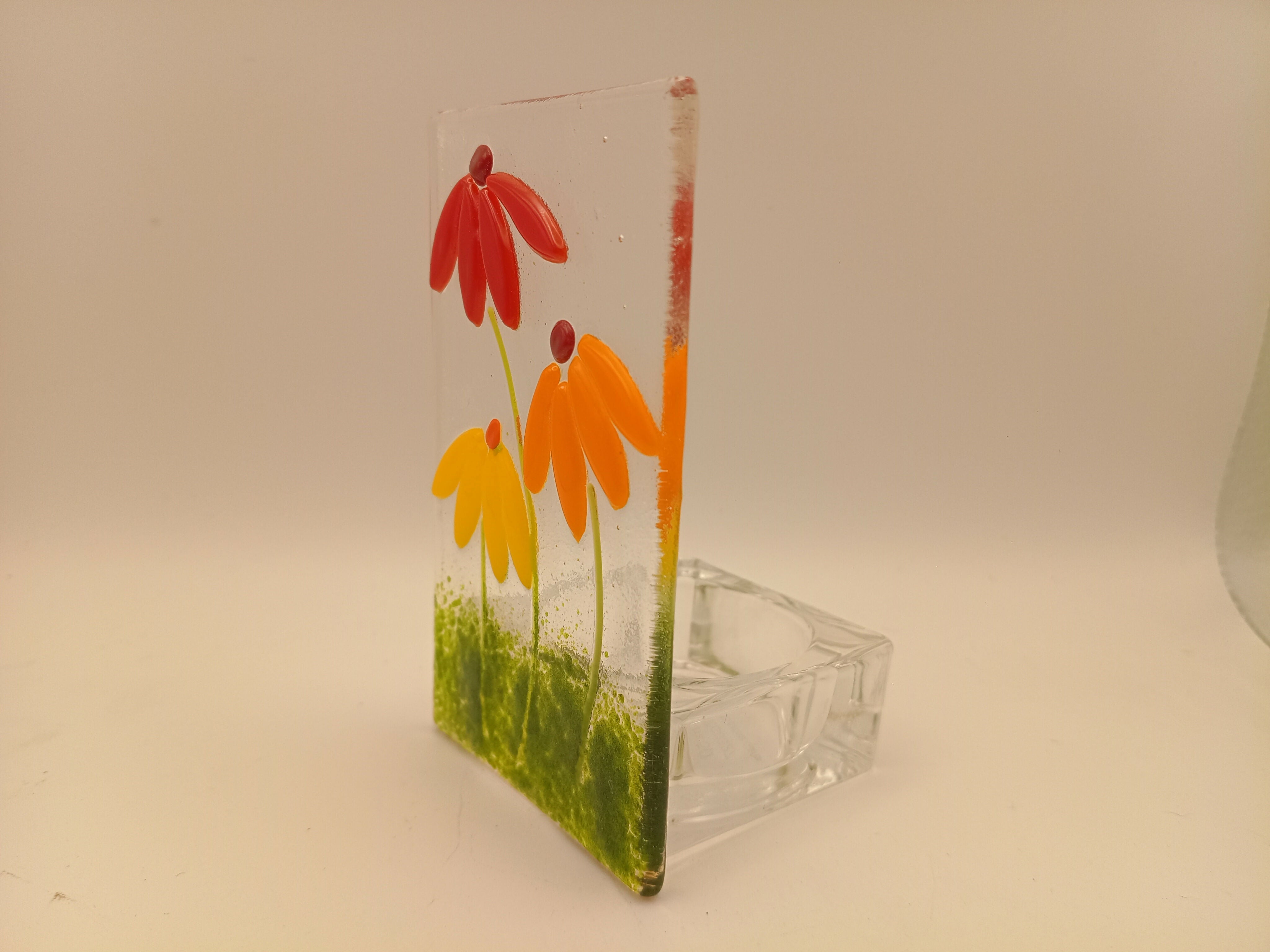 Fused Glass Flower Tealight