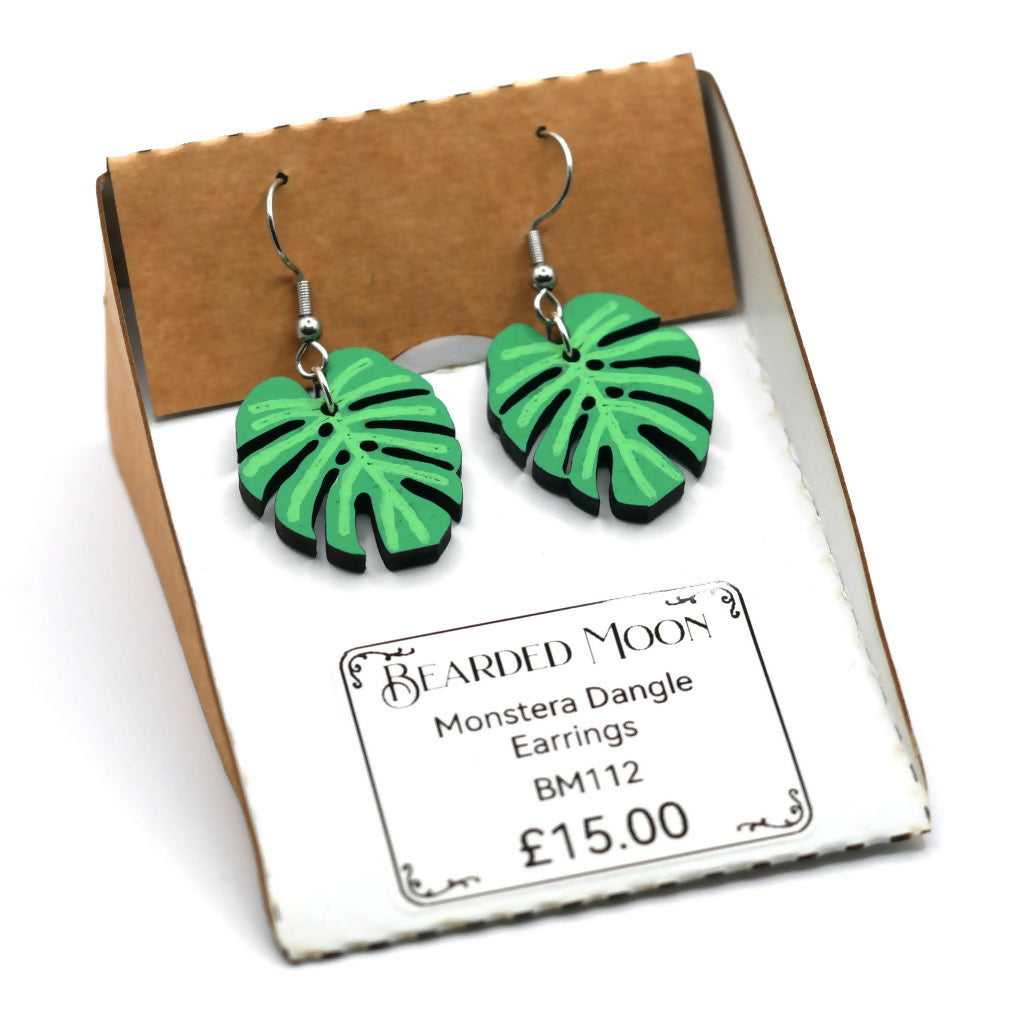 Monstera / Cheese Plant Dangle Earrings