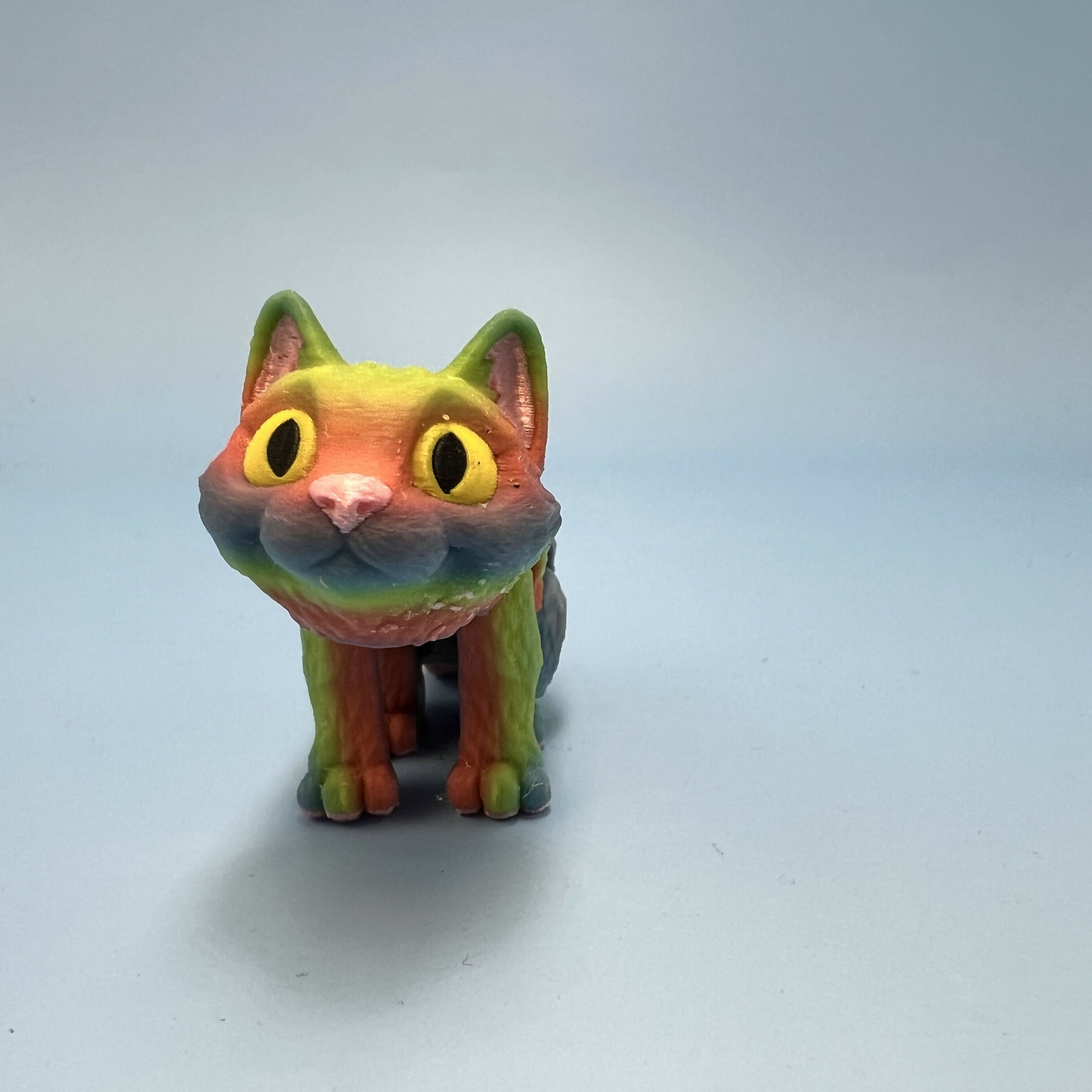 3D Printed SMALL: Articulated Sensory Fidget Animals friends Cats (Black / Grey / Rainbow / Orange) 10.5cm