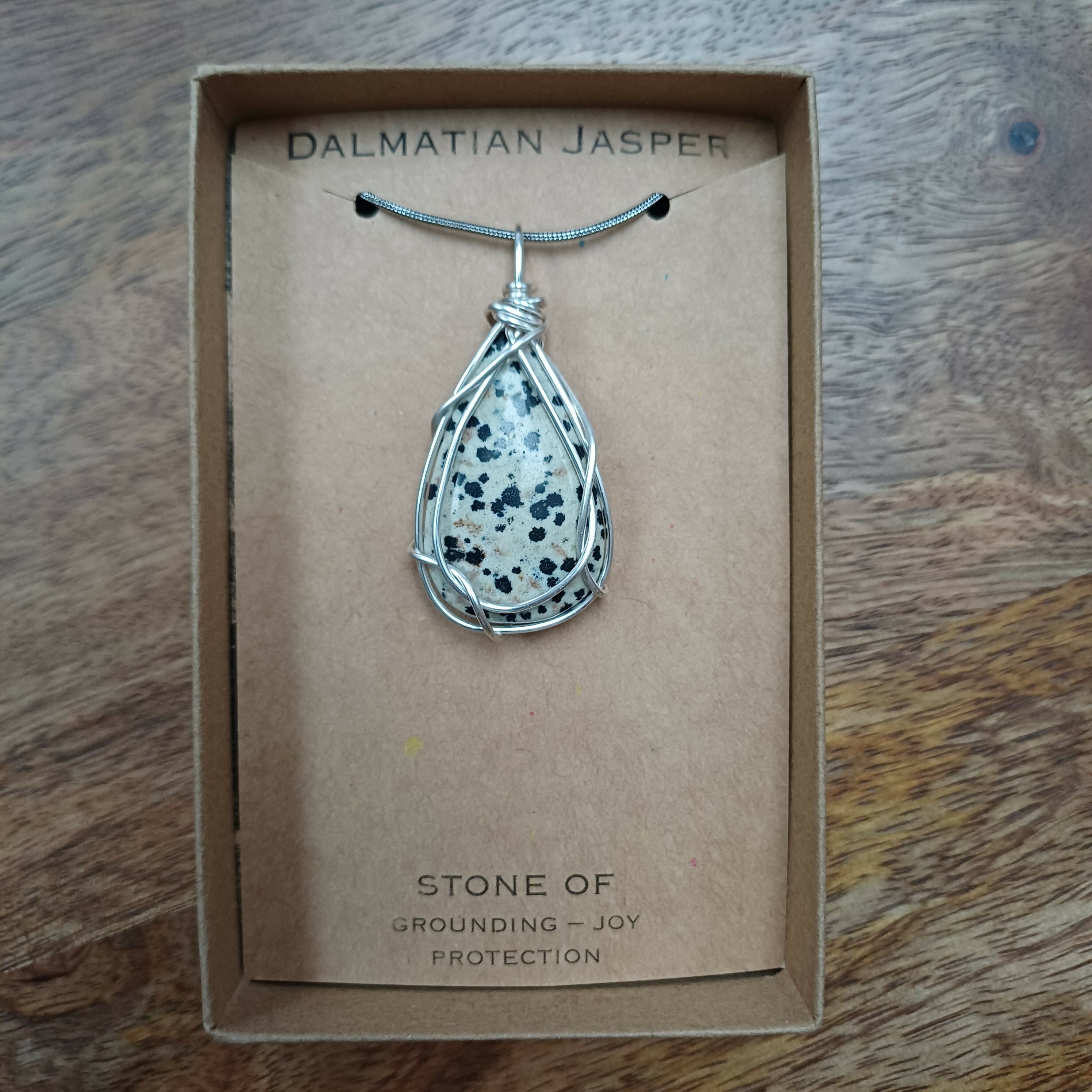 Dalmatian Jasper Wire Wrapped Pendant