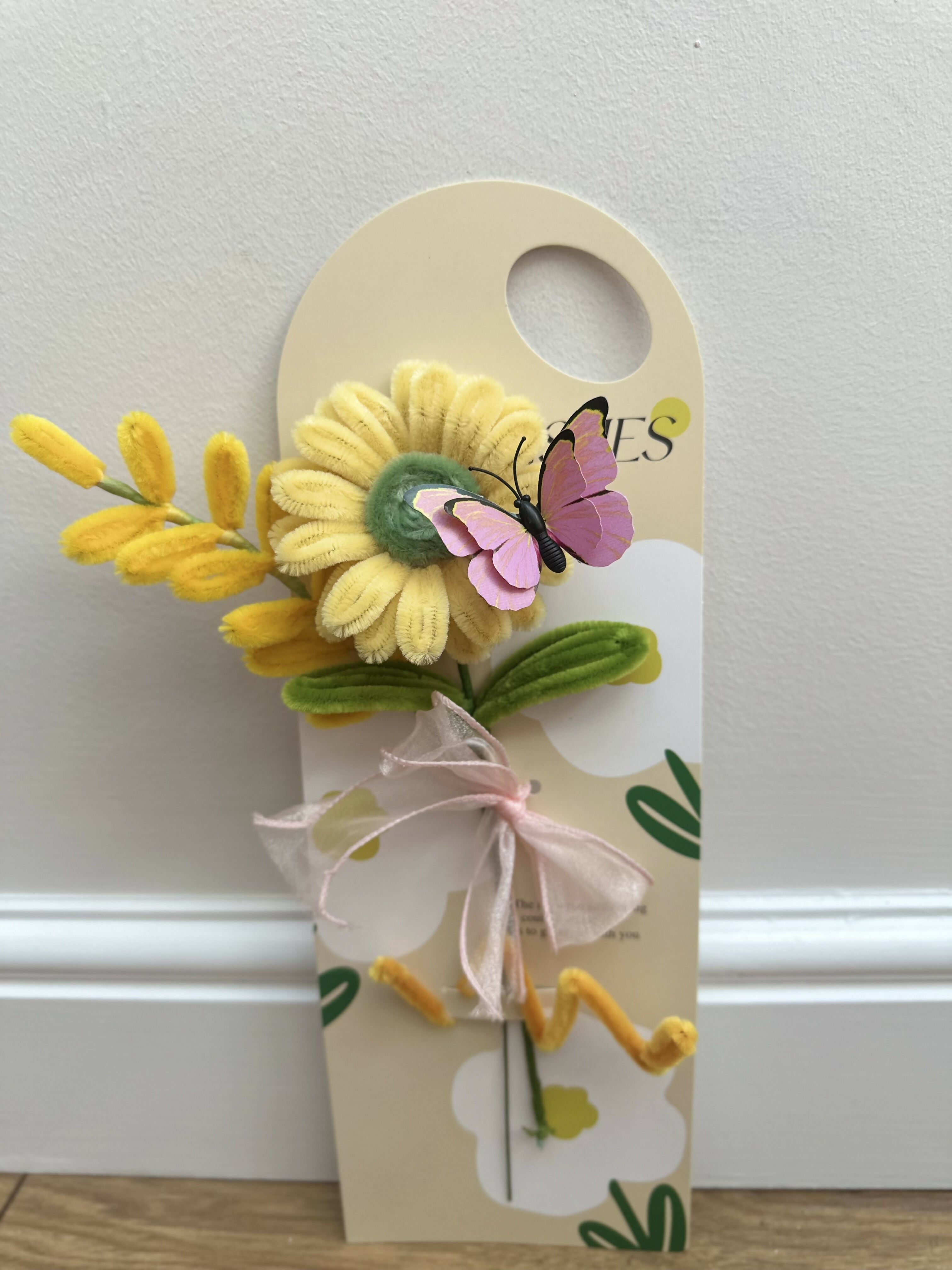 Handmade Chenille Flower Card