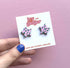 Pink And Teal Leopard Print Star Stud Earrings