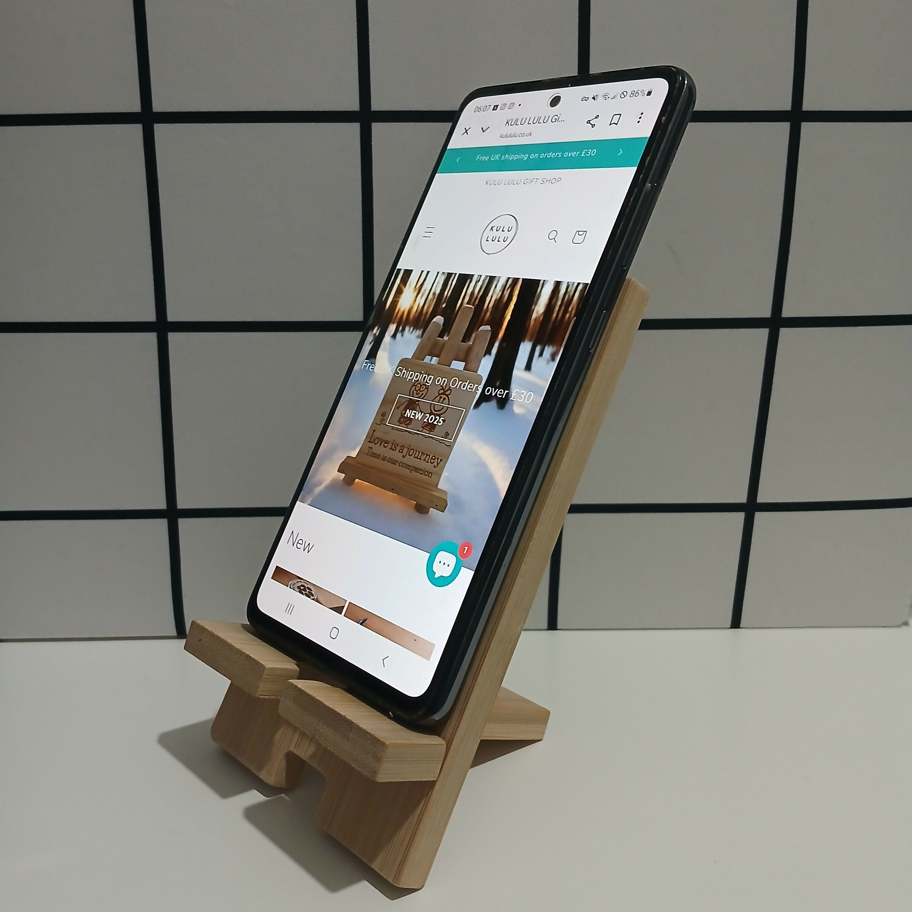 YOU+ME=WE Bamboo Mobile Phone Stand Holder