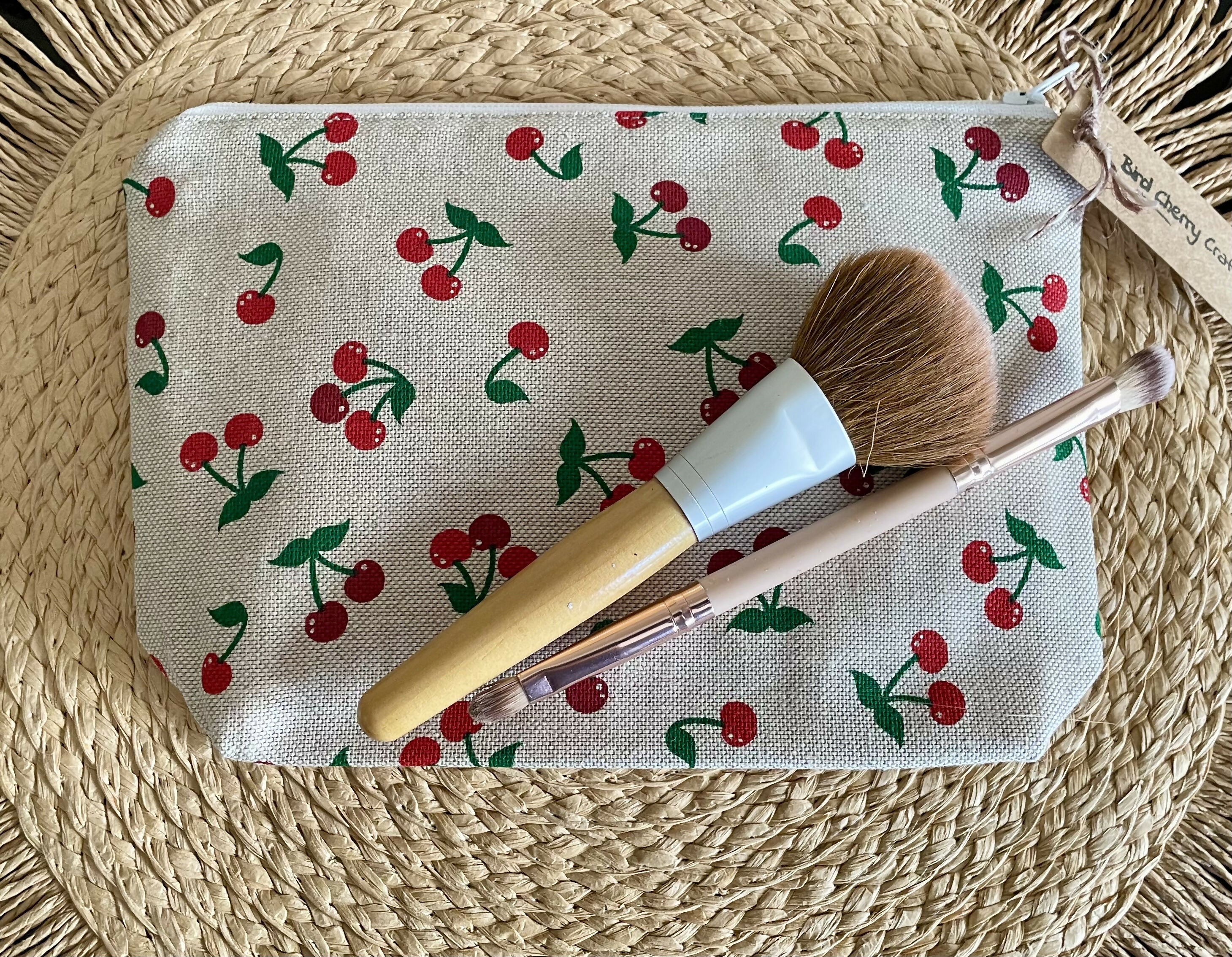 Cherry Print Cosmetics Bag/ Pencil Case