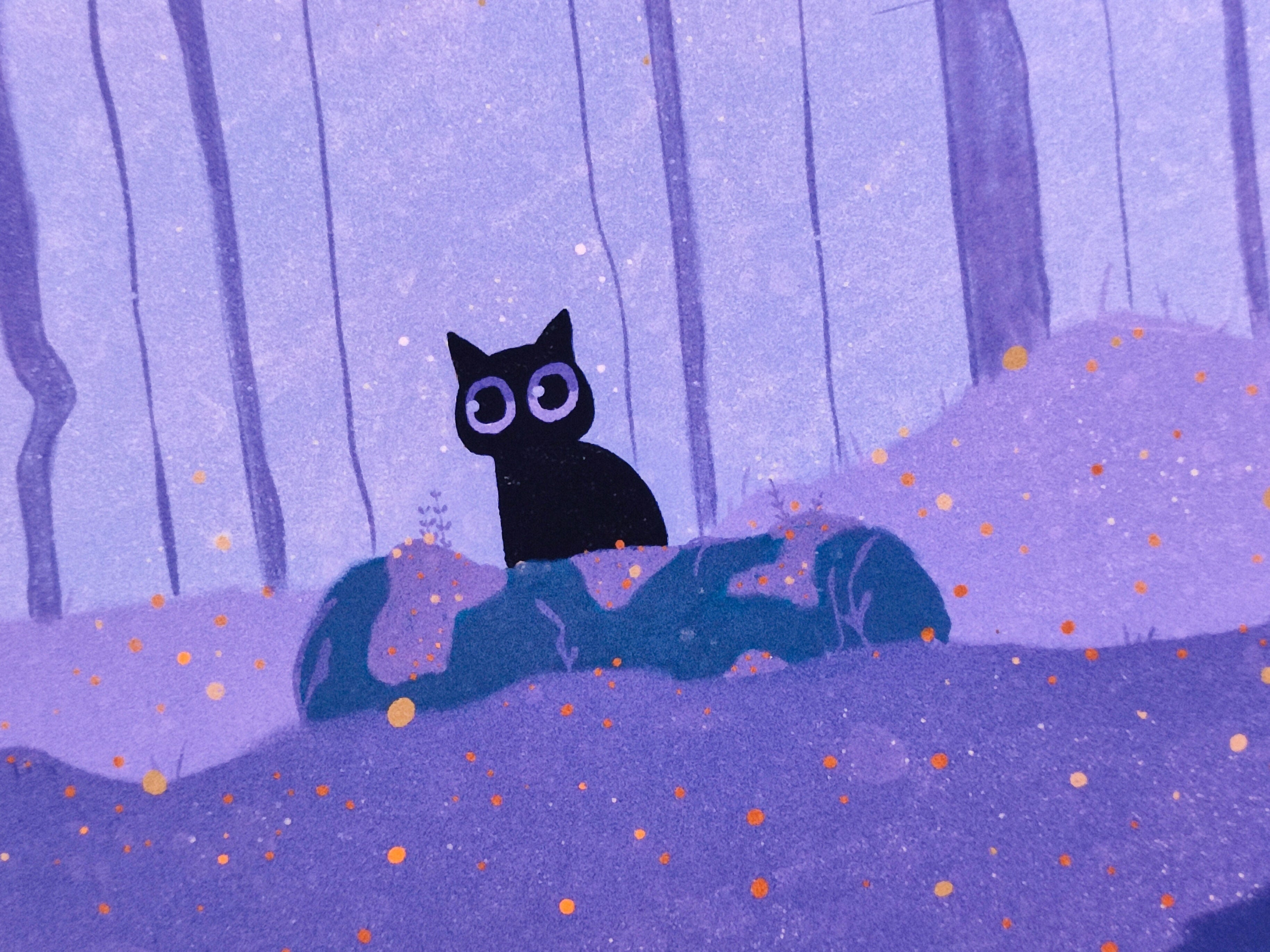 Log Cat Art Print