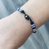 Japanese Tila Glass Bead Bracelet - Blue 185 mm to 195 mm