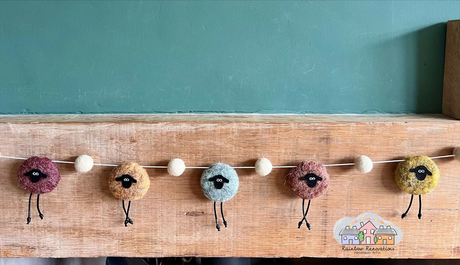 Felted Sheep Garland