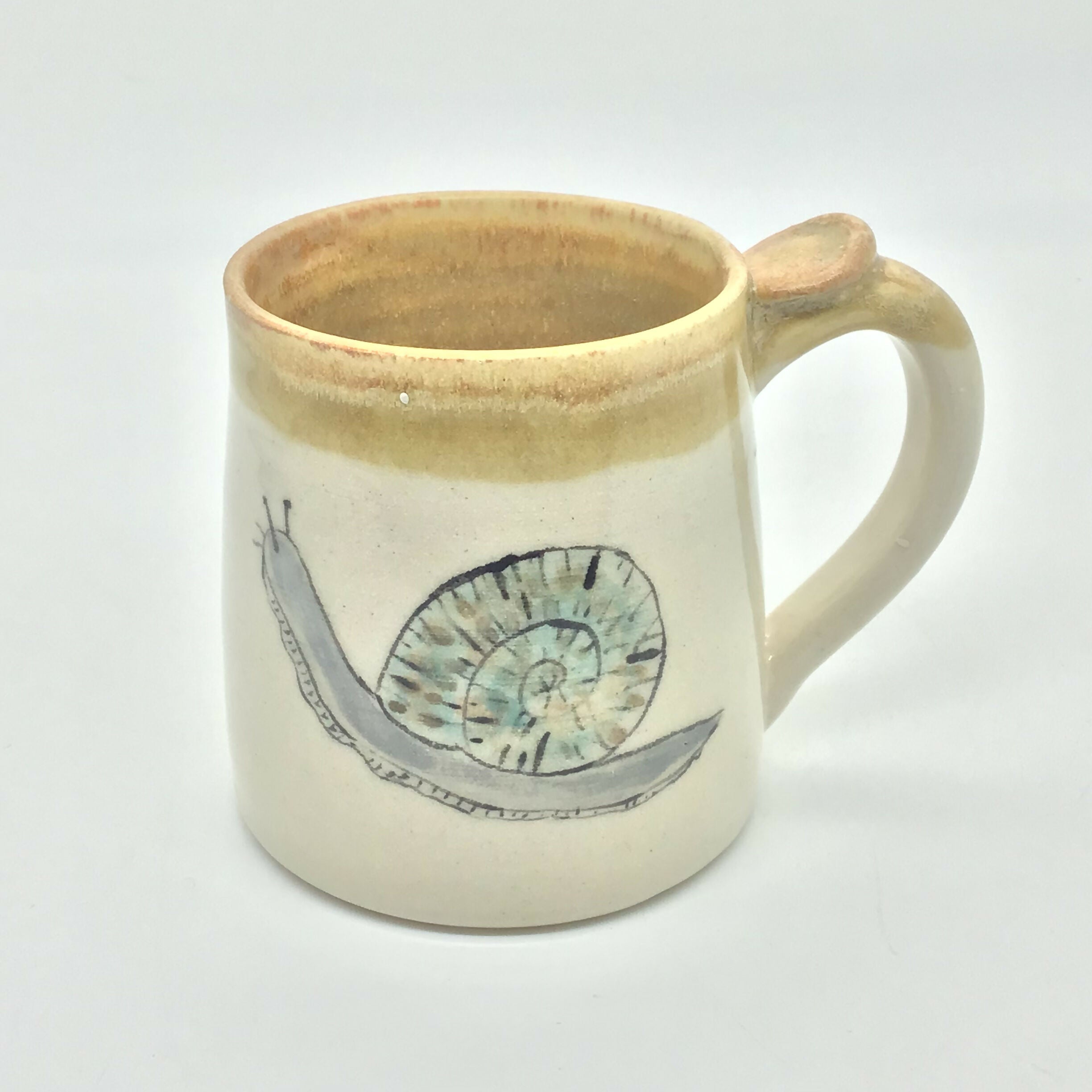 Stoneware Handpainted Snail Mug