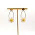Daisy Hoop Earrings with Gold Drop