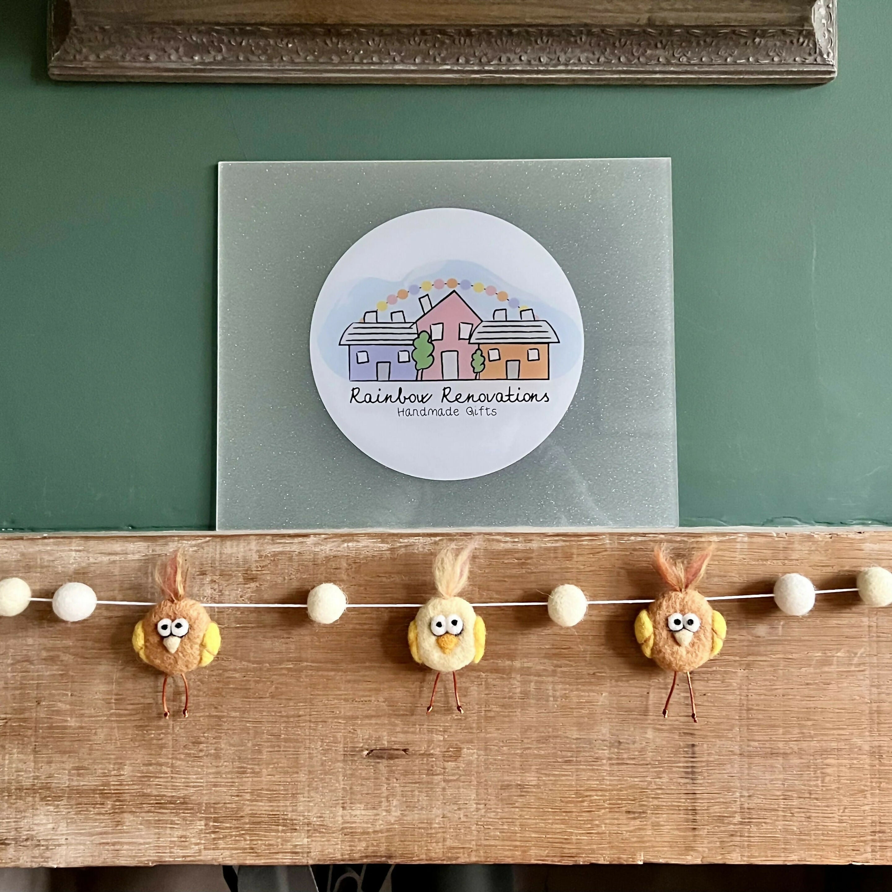 Felted Quirky Bird Garland