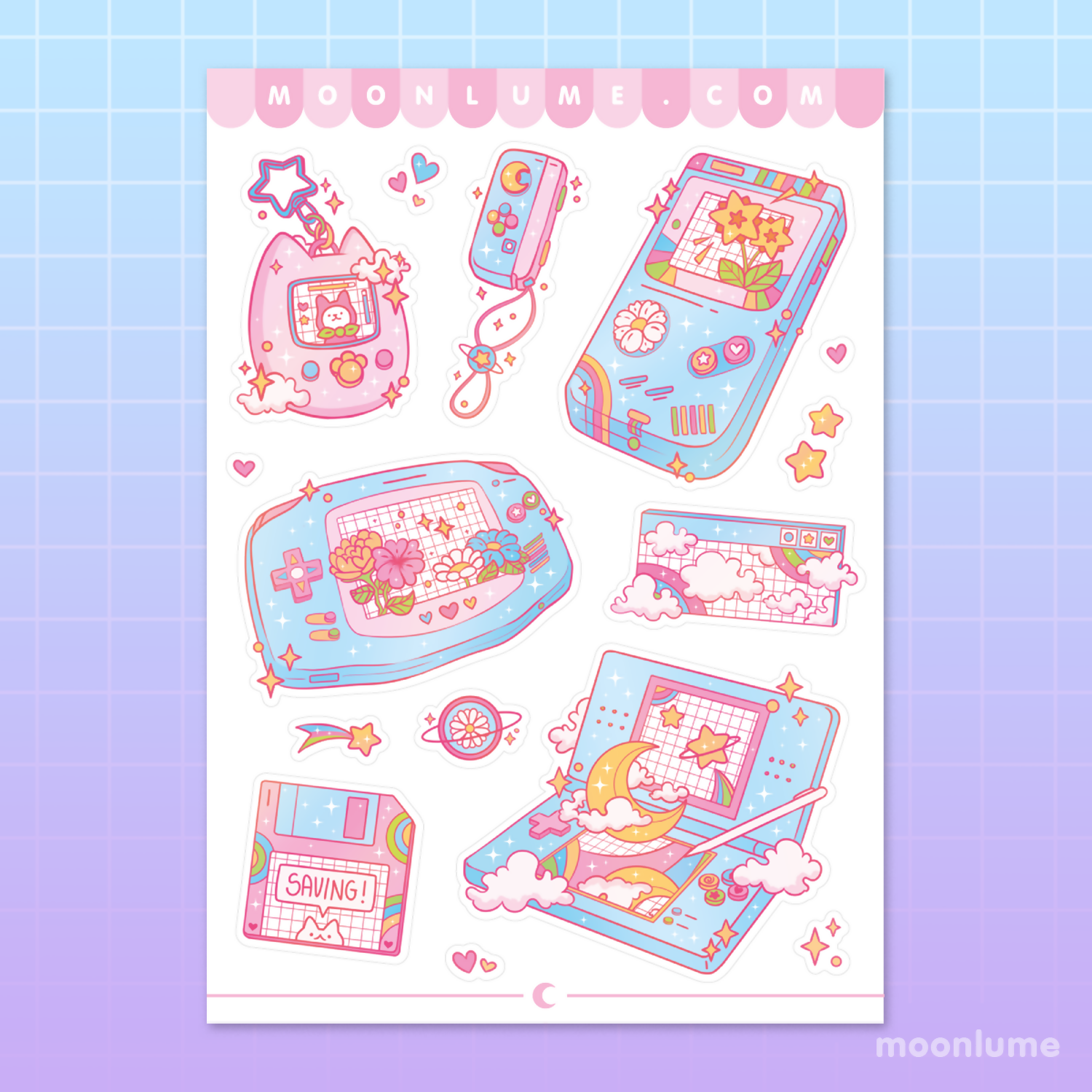 Vinyl Sticker Sheet - Pastel Gamer