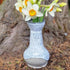 spotty white flower vase