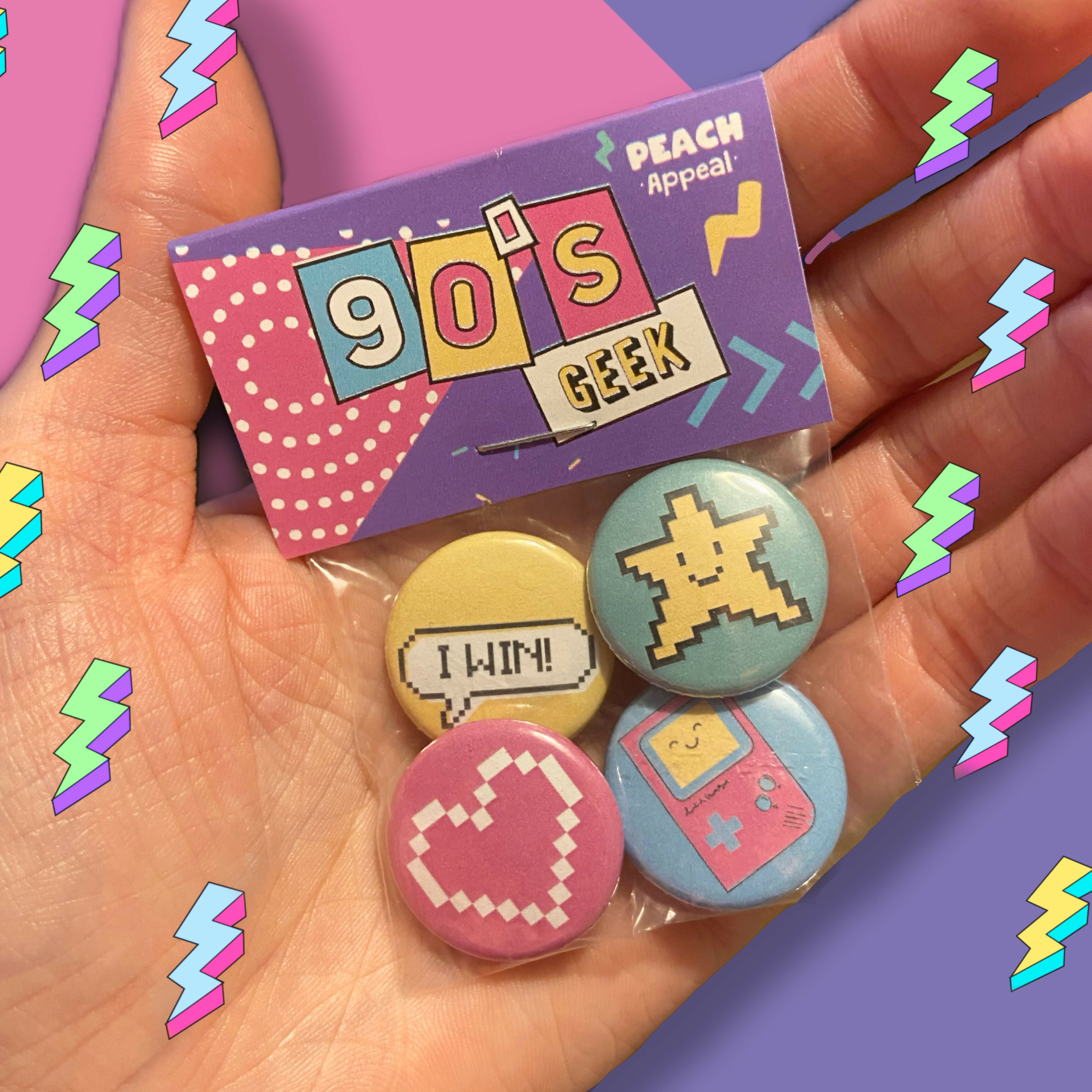 90's Geek Badge Set