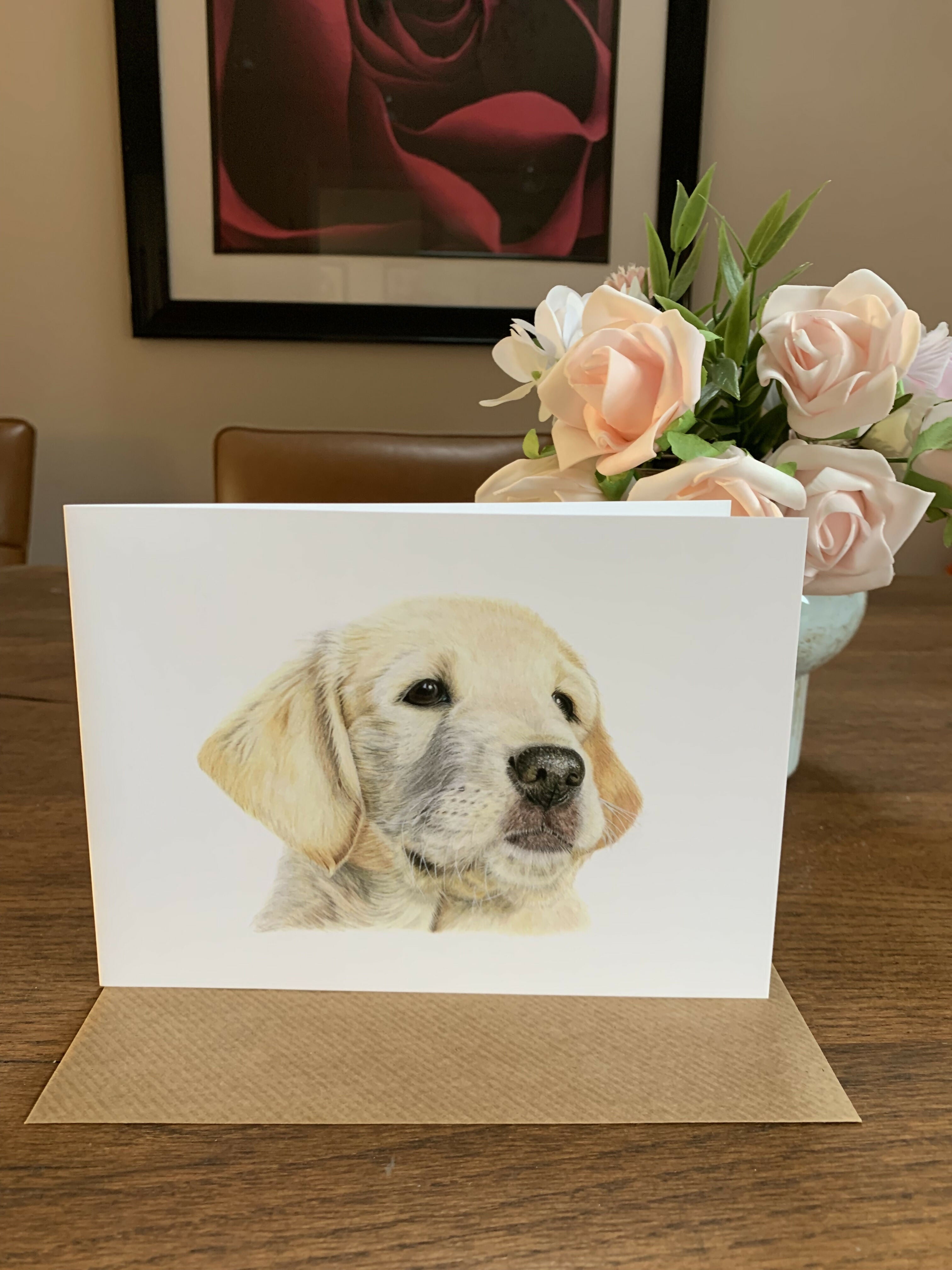 Greeting Card of a Labrador Puppy. Blank Inside