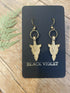 Brass Arrowhead Earrings
