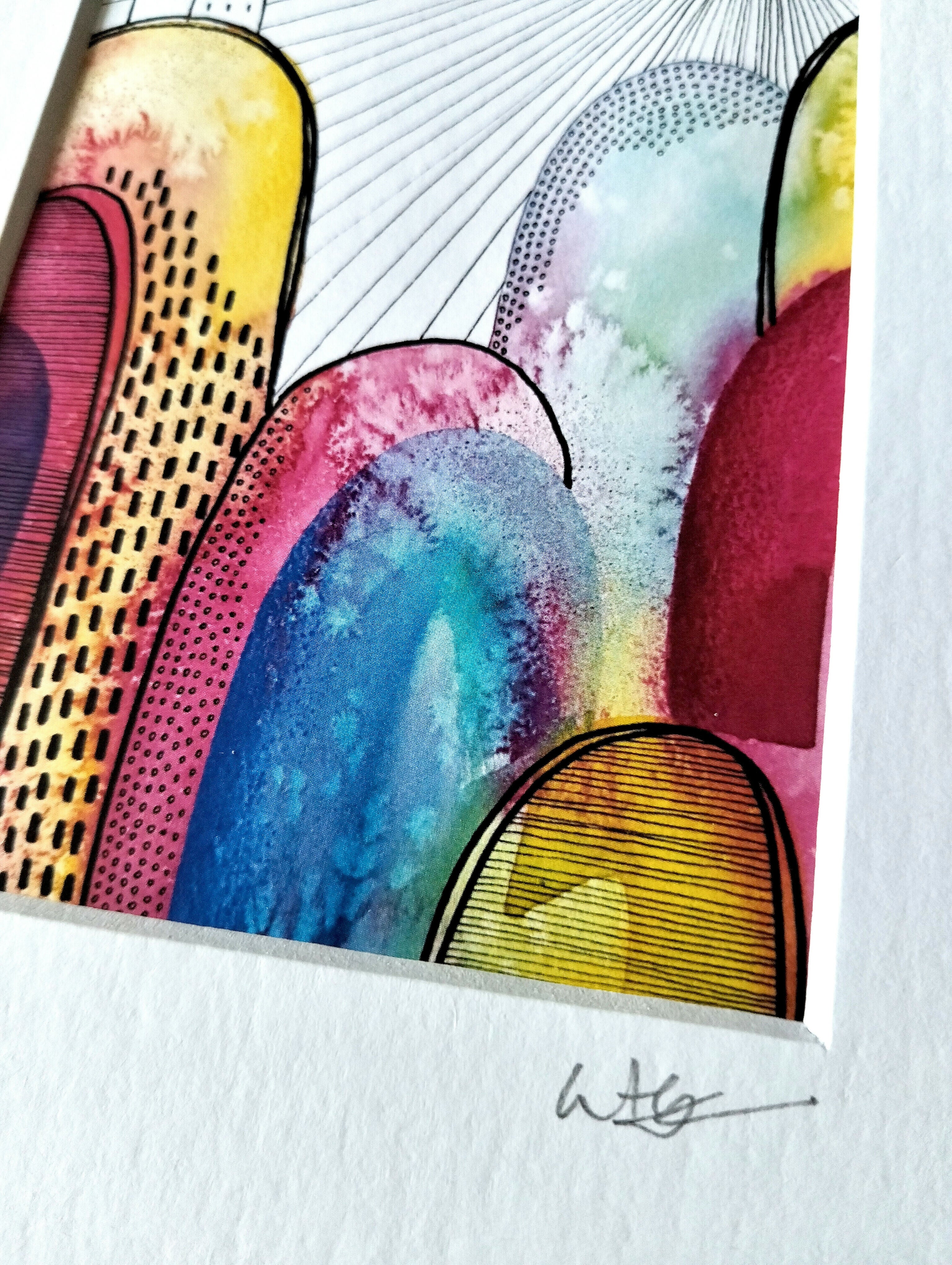Signed Mini Art Print | Abstract Landscape Watercolour Painting