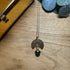 Lovely Green Agate & Brushed Gold Pendant Necklace