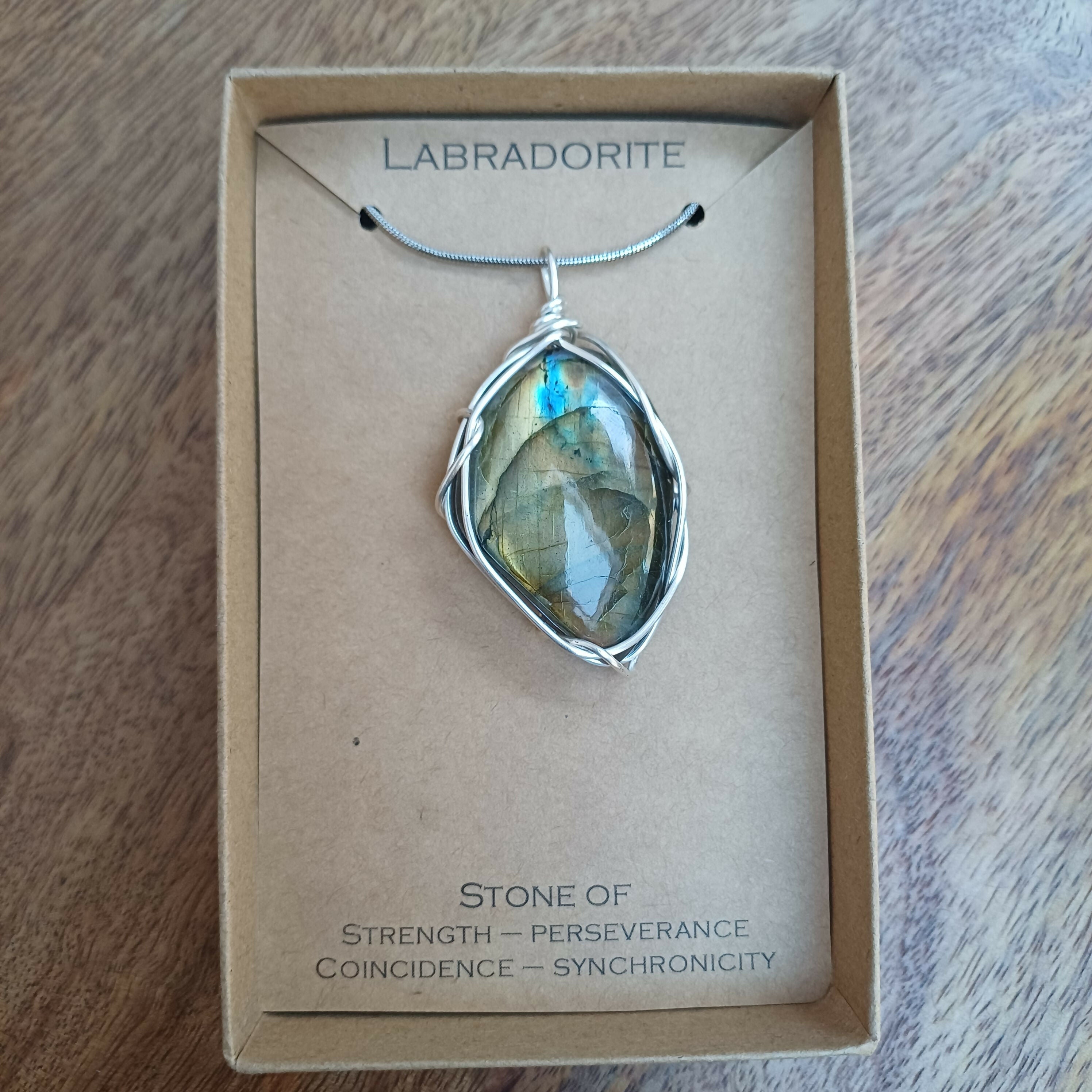 Labradorite Wire Wrapped Pendant