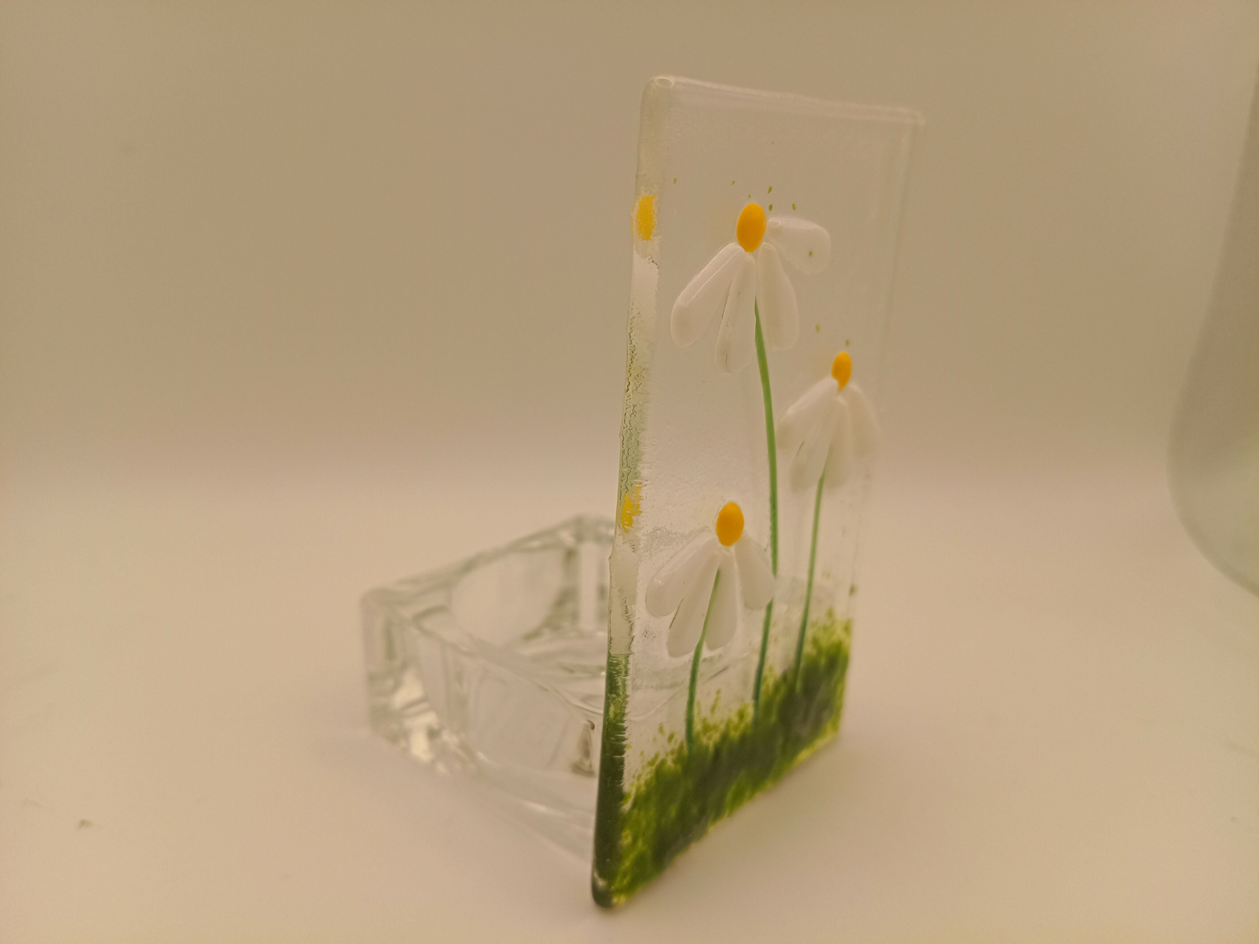 Fused Glass Daisy Tealight