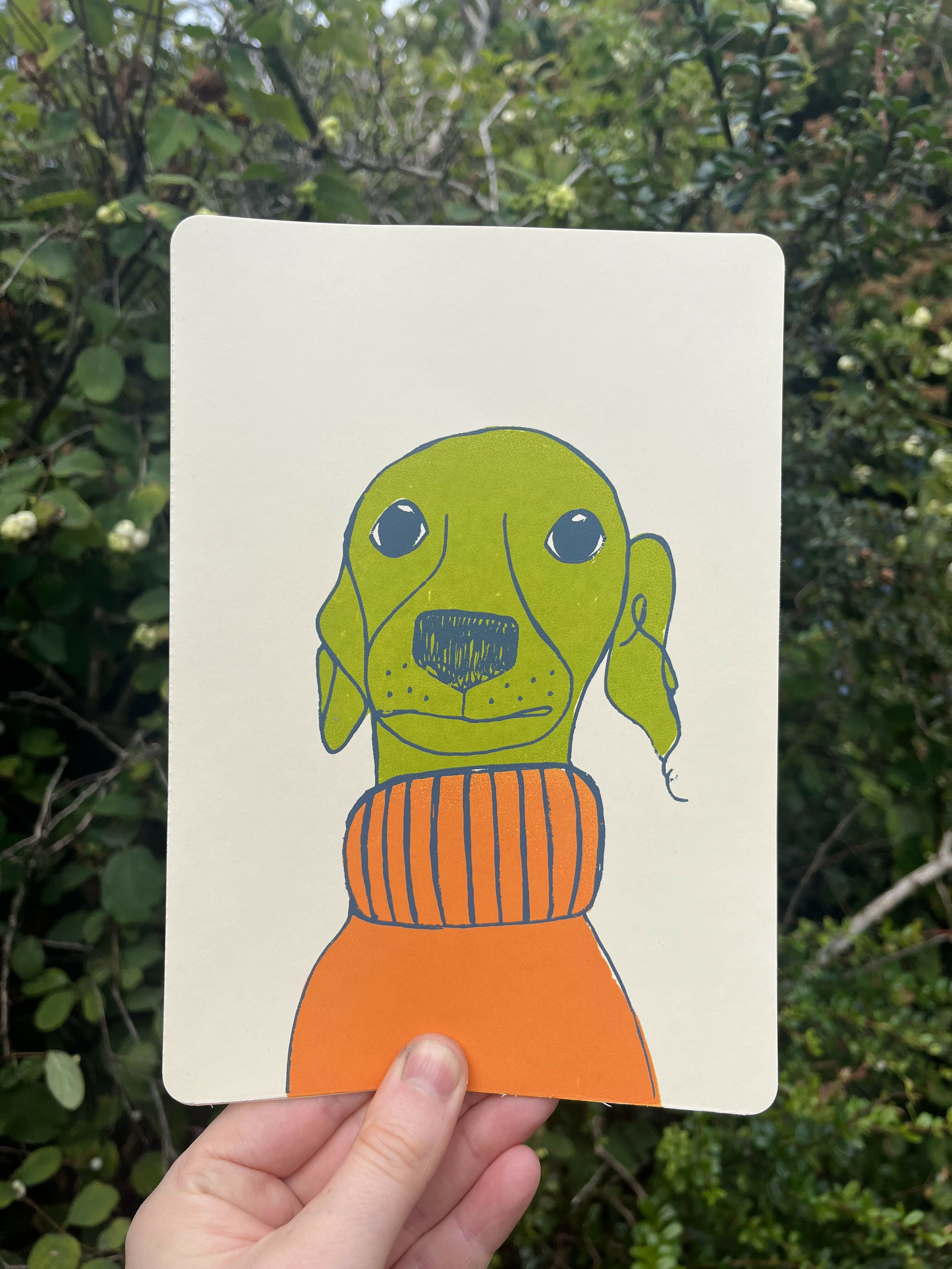 A5 Greyhound Print - Rollneck Jumper