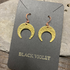 Hammered Brass Half Moon Earrings