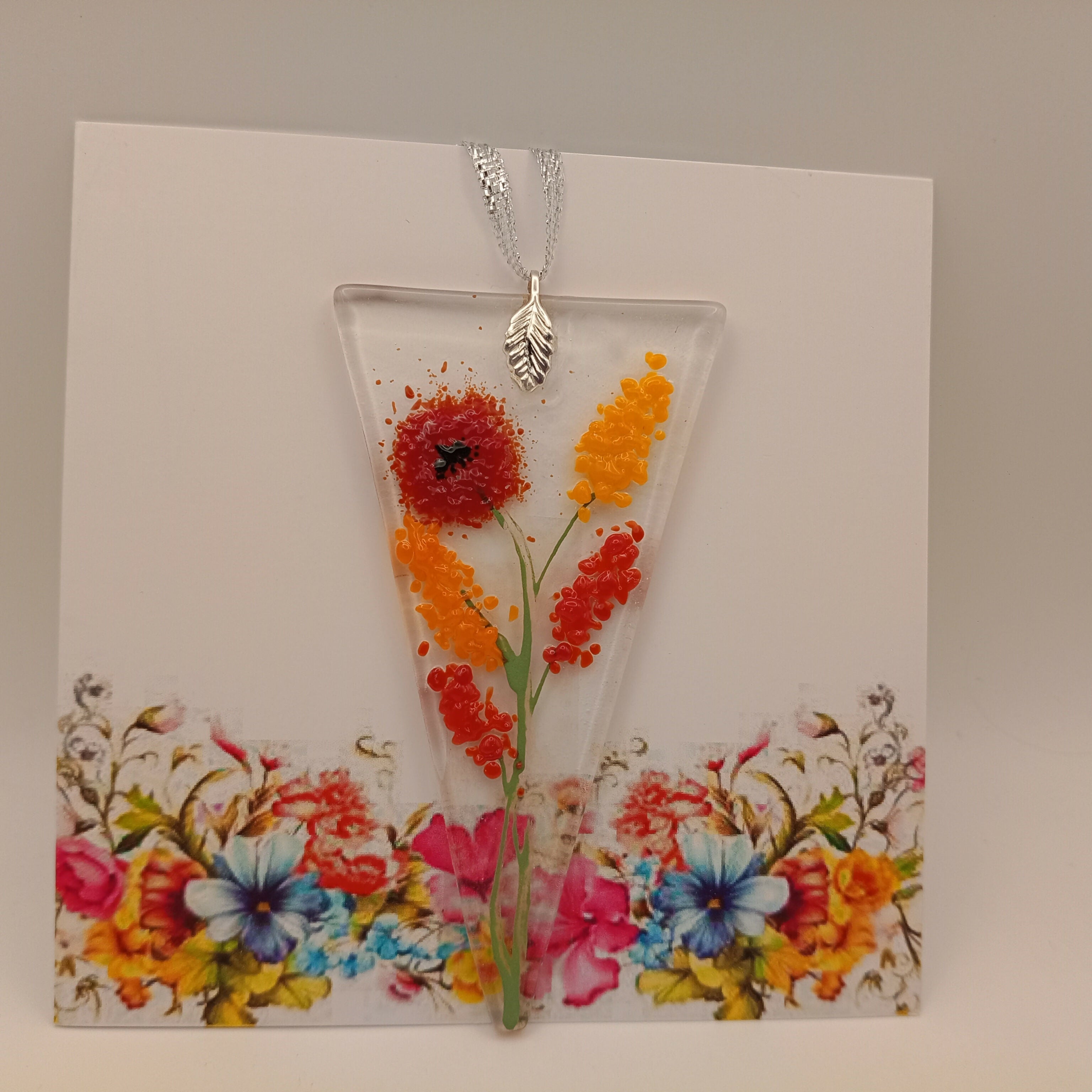 Fused Glass Flower Card
