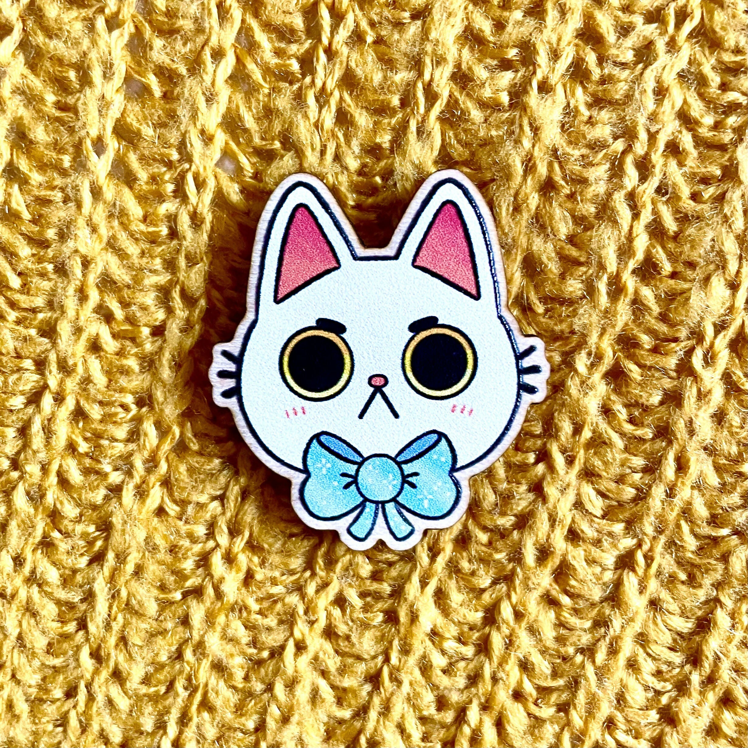 Moody Cat Wooden Pin