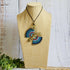 Blue Butterfly Necklace; Handcrafted Macramé & Gold Wire Art Statement Pendant