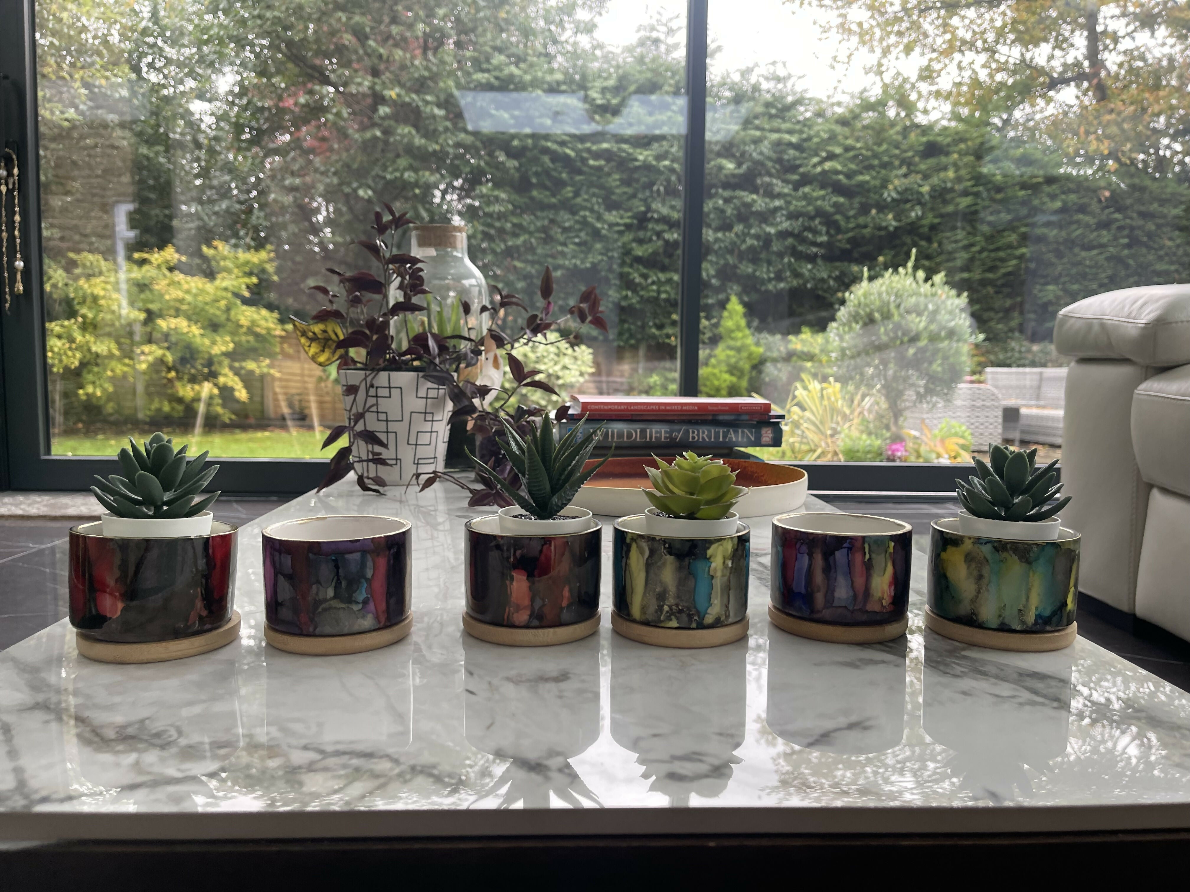 Colourful Hand Painted Ceramic Pots