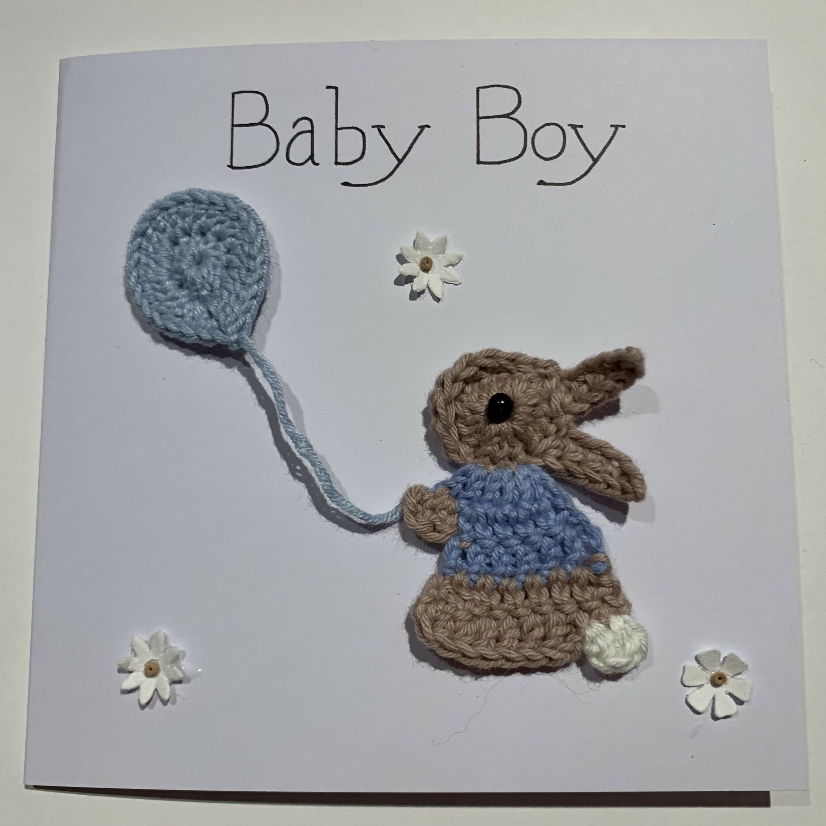 Baby Crocheted card with Rabbit