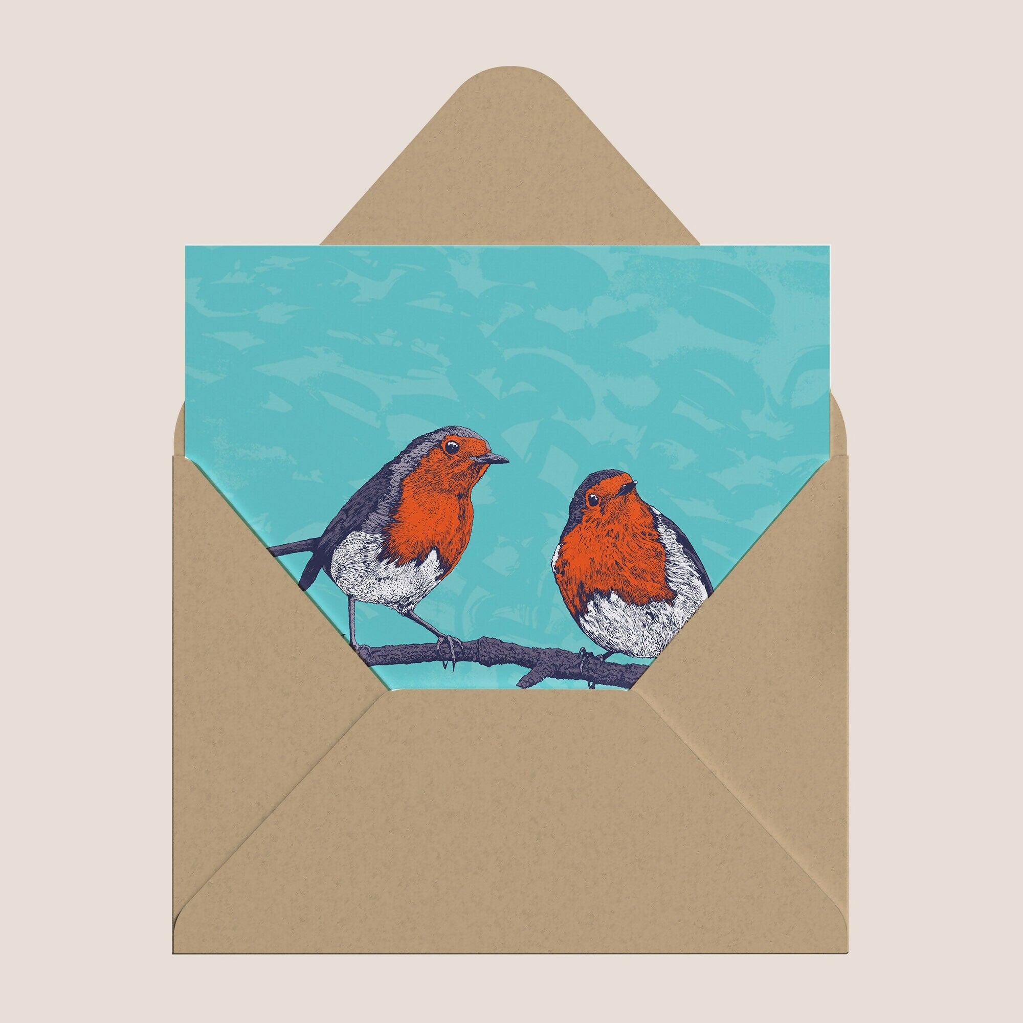 Cute Robins Greeting Card