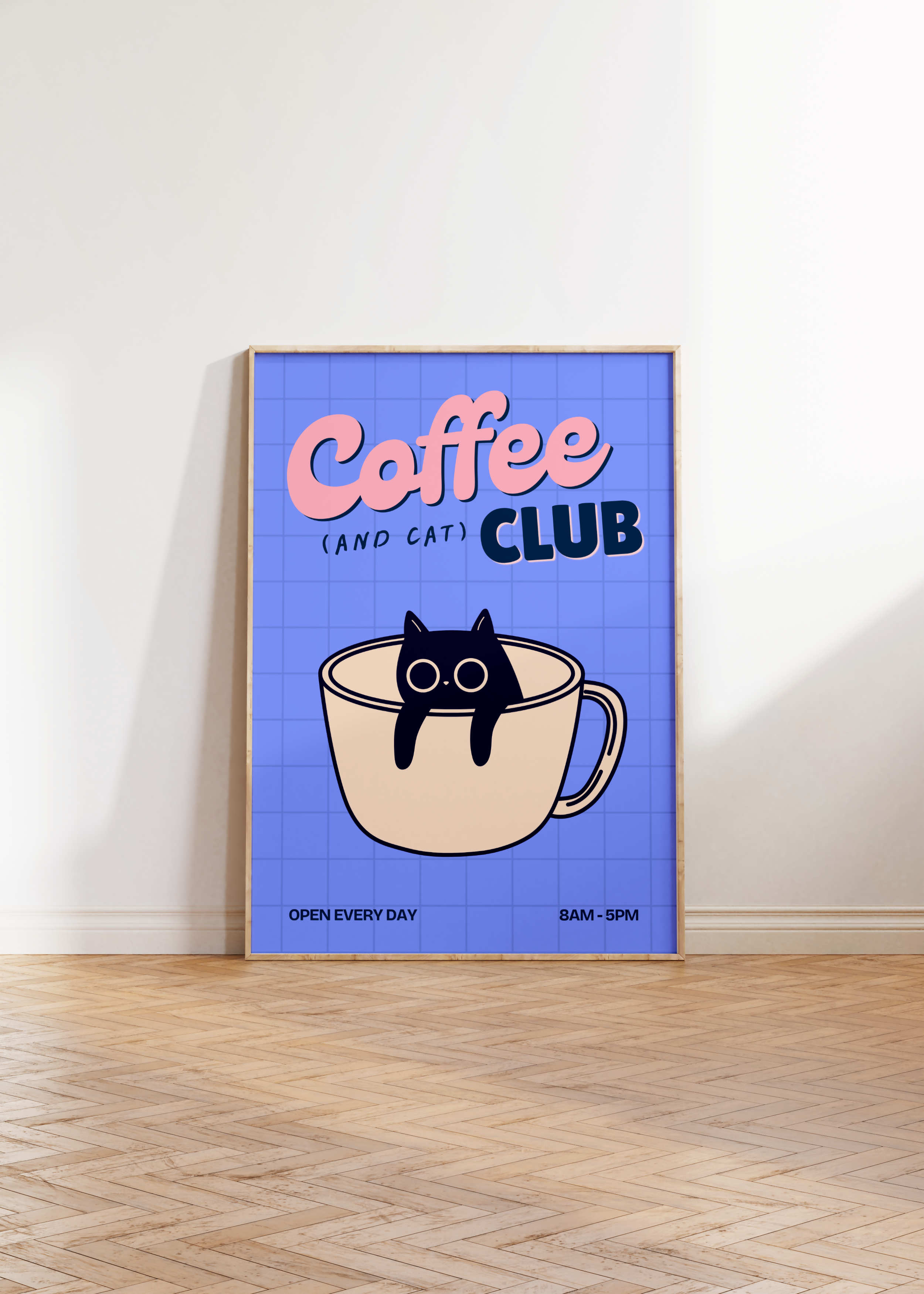 COFFEE & CAT CLUB WALL ART PRINT