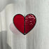 Red Hammered Heart Stained Glass Suncatcher