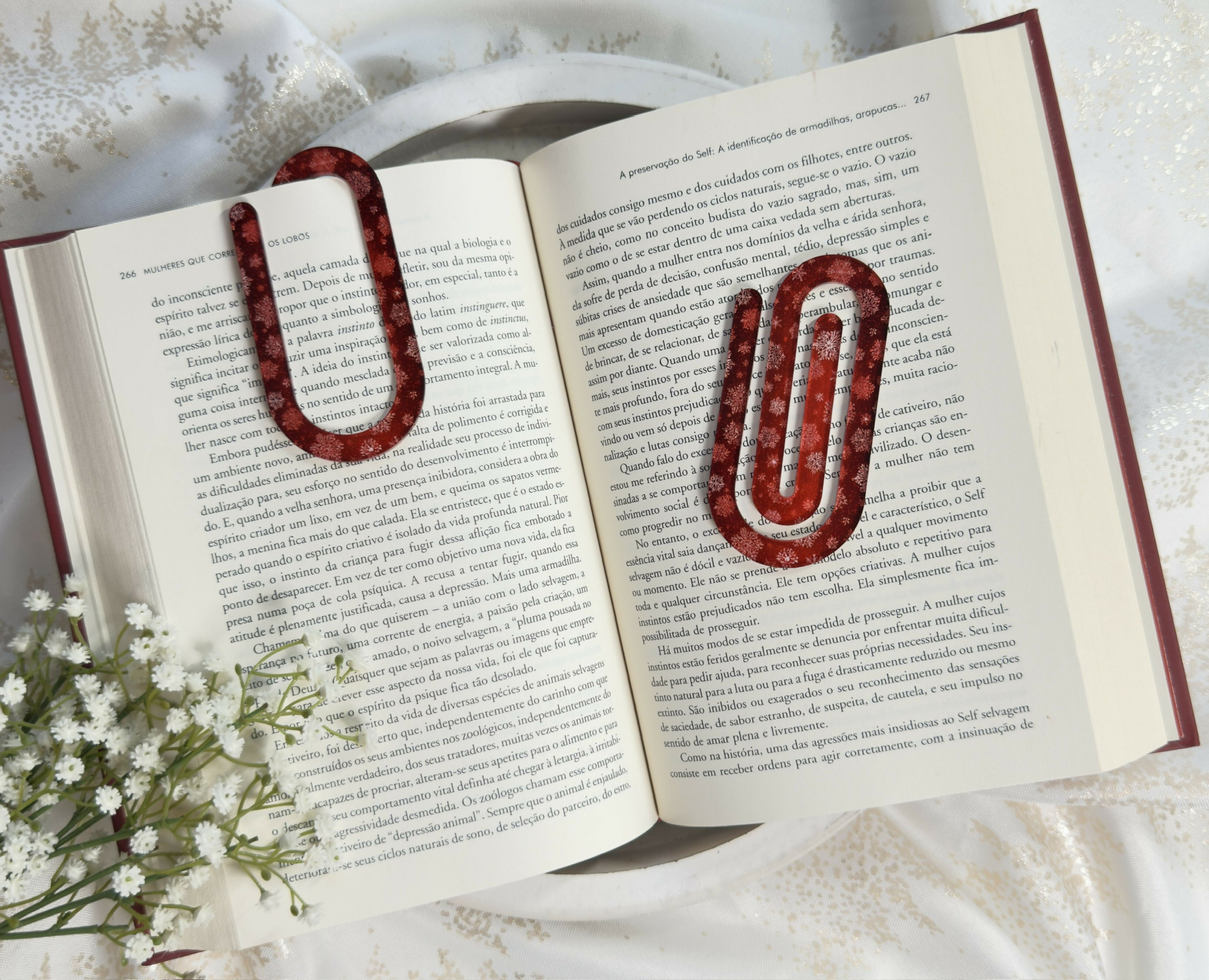 Jumbo Paperclip Bookmark Winter Snowflakes