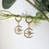 Moon and Star Earring with Cubic Zirconia Centre on Gold Plated Huggie