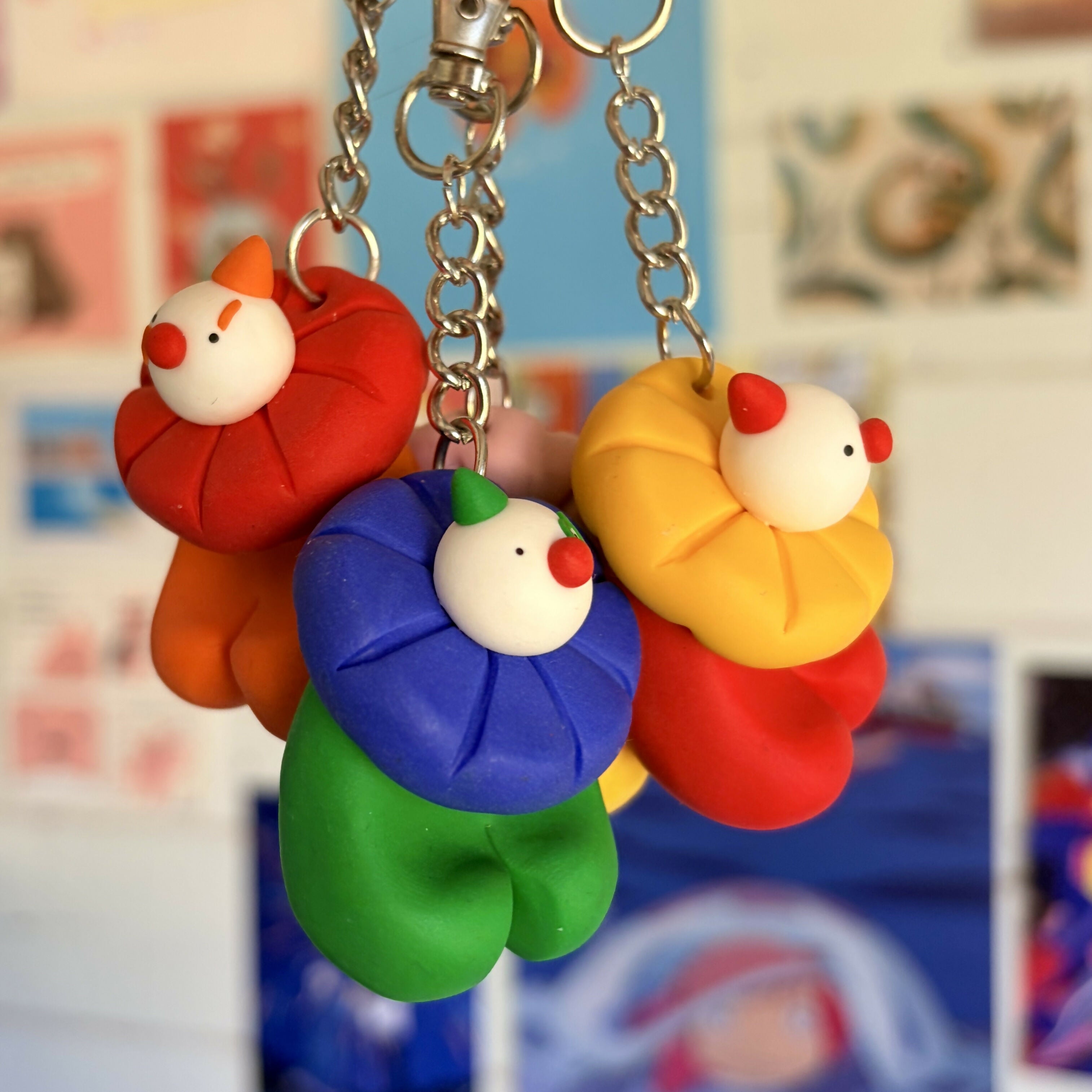 Polymer Clay Clown Keychains