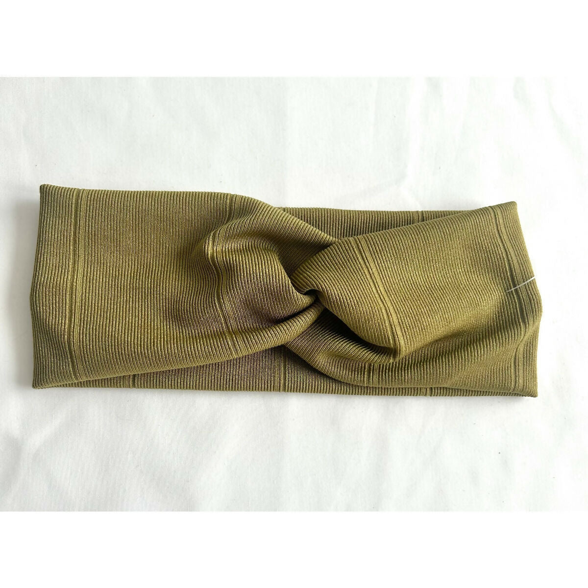 Olive Green Ribbed Jersey Headband