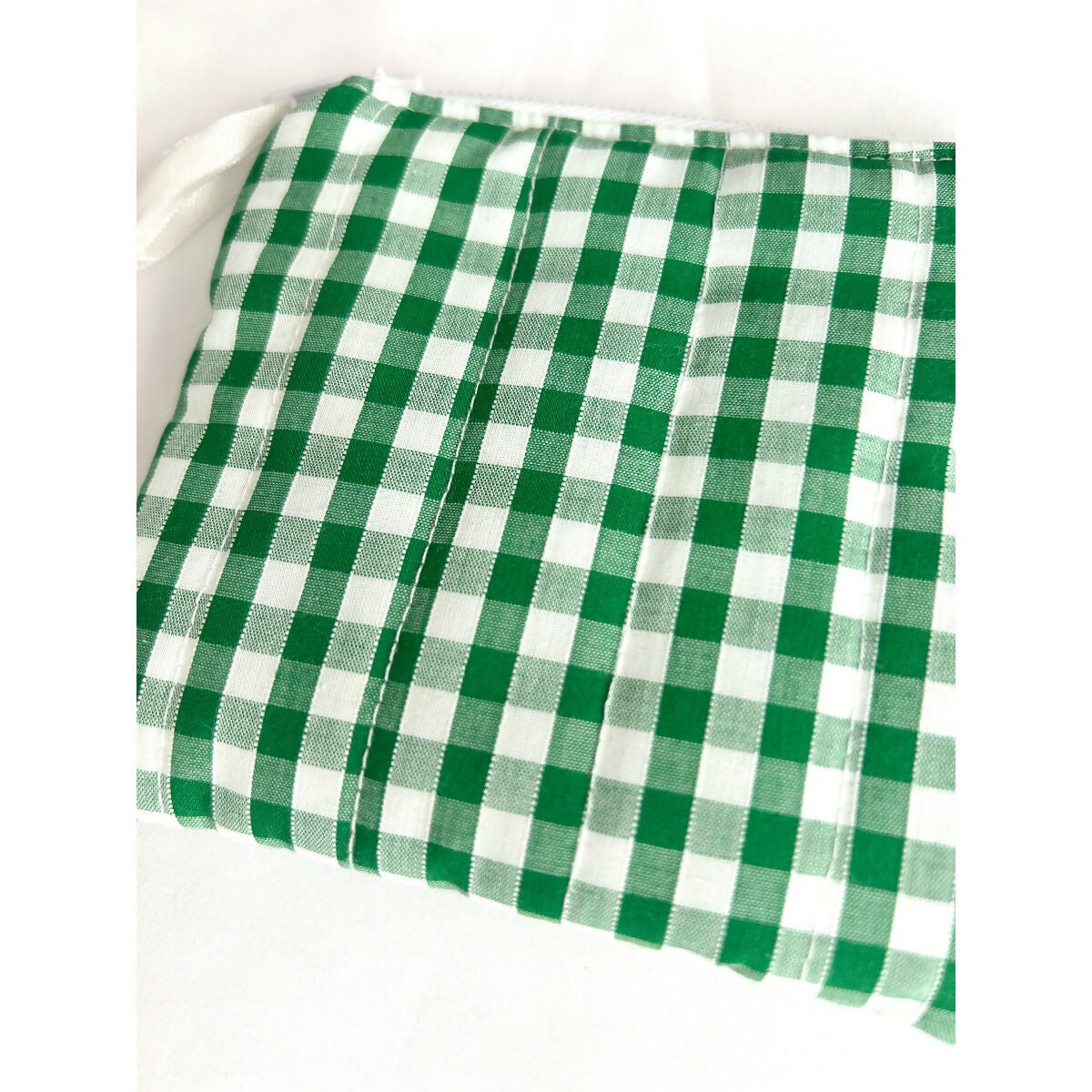Green Gingham Quilted Coin Purse / Card Holder
