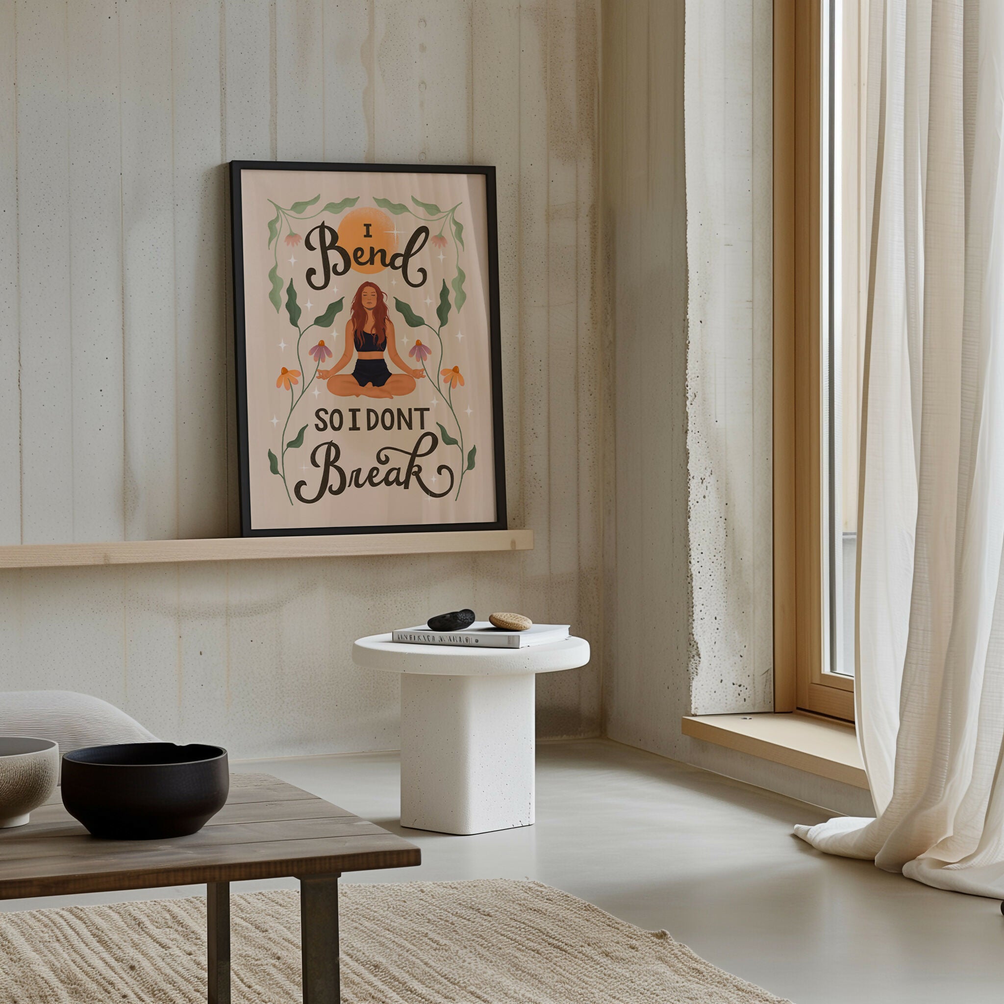 Yoga Art Print: Boho, Mindfulness, Yogi Illustration (A3)