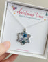 Snowflake Christmas Real Flower Necklace Silver Plated