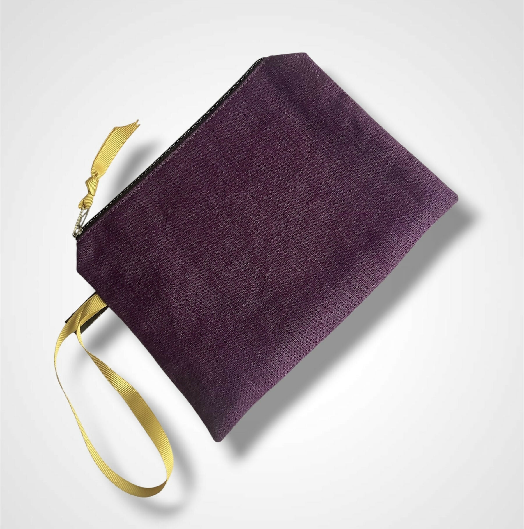 Purple Lotus Flower Linen Women’s Zip-Up Pouch