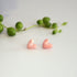 Pink Marble Heart Stud Earrings - Handmade Polymer Clay - Polly Plant