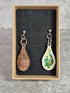 Handcrafted Teardrop Shaped White, Green, Teal And Yellow Earrings