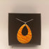 Sunflower Yellow Enamel Pendant With Tangerine Orange Print