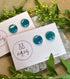 Blue and Gold Fleck Round Polymer Clay Studs