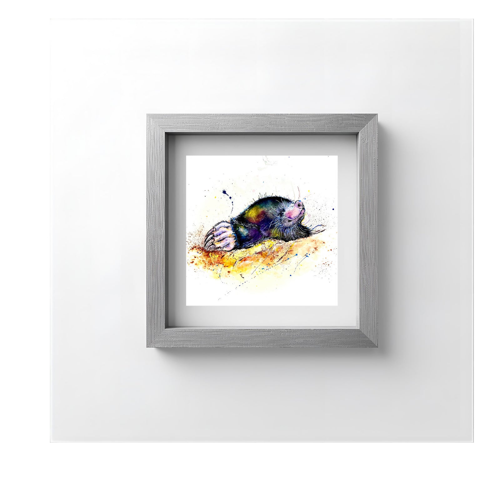 FINE ART PRINT OF DUGGIE THE MOLE, PART OF THE 'LITTLE MINI TREASURE' ART COLLECTION